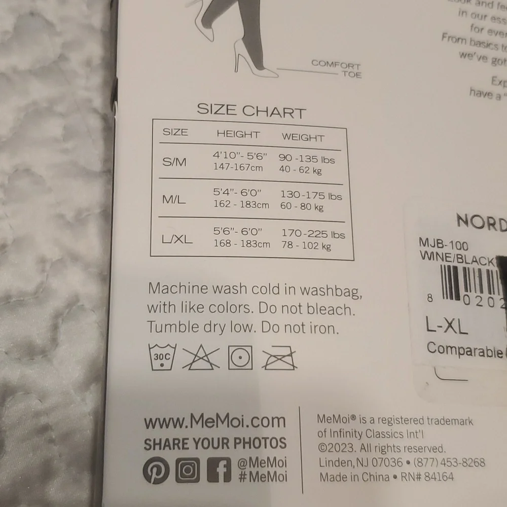 2/NEW  ME  MOI  CONTROL TOP OPAQUE TIGHTS